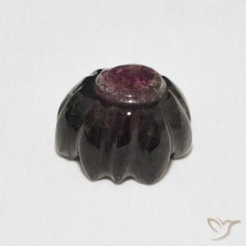 Tormalina Rosso scuro naturale da 1.74 ct, Taglio a fiore, Trasparente