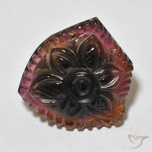 19.89ct Naturale Multicolore Tormalina, Taglio a fiore, Trasparente