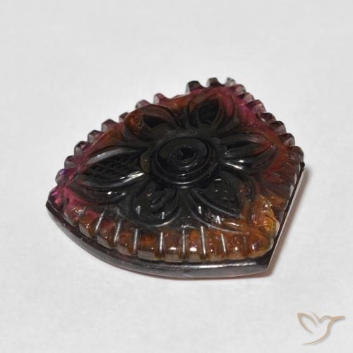 Tormalina Multicolore naturale da 19.89 ct, Taglio a fiore, Trasparente