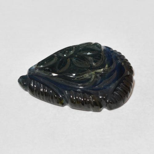 Tormalina Verdazzurro naturale da 10.12 ct, Taglio a fiore, Trasparente