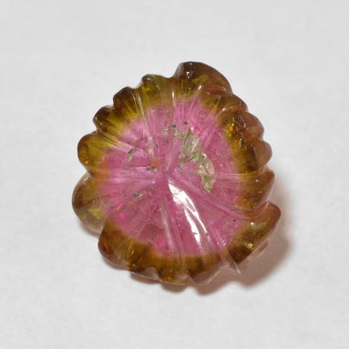 Tormalina Colo anguria naturale da 5.37 ct, Taglio a fiore, Trasparente