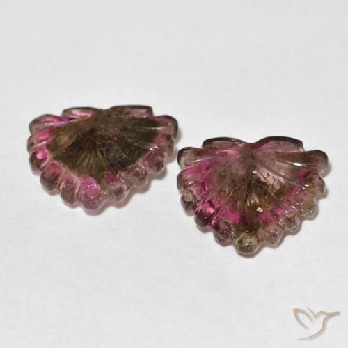 Gemme di Tormalina Multicolore naturale da 9.61 ct, Taglio a fiore, Trasparente