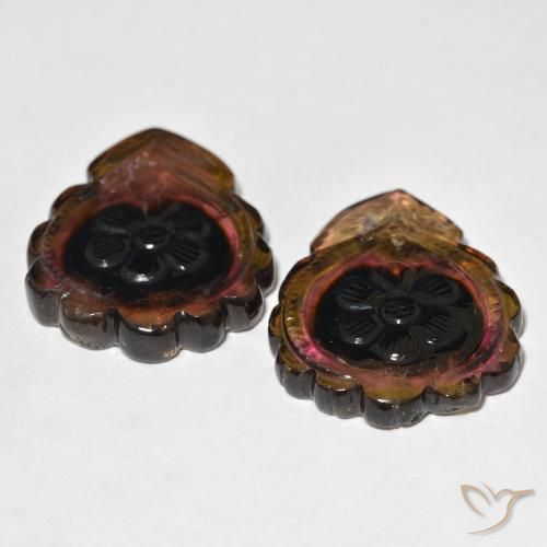Gemme di Tormalina Multicolore naturale da 50.45 ct, Taglio a fiore, Trasparente