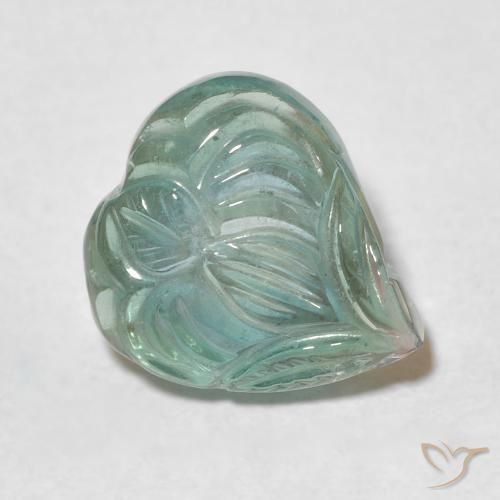 Tormalina Verde grigiastro naturale da 7.64 ct, Taglio a fiore, Trasparente