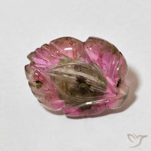 3.78ct Naturale Multicolore Tormalina, Taglio a fiore, Trasparente