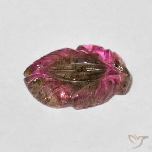 Tormalina Multicolore naturale da 3.78 ct, Taglio a fiore, Trasparente