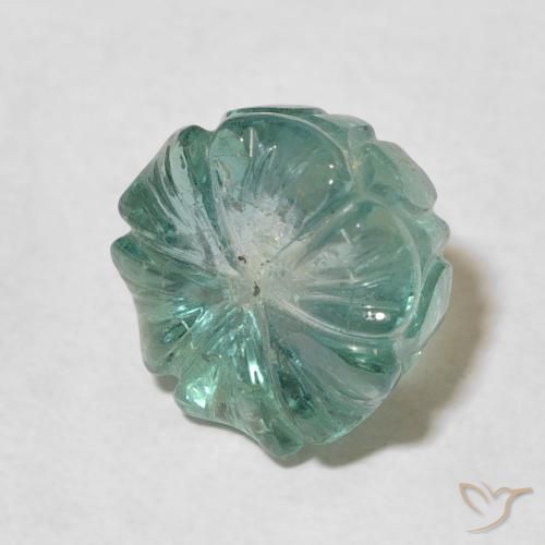 Tormalina Turchese naturale da 6.83 ct, Taglio a fiore, Trasparente
