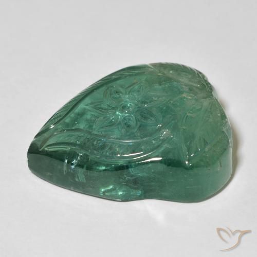 Tormalina Verde chiaro naturale da 31.63 ct, Taglio a fiore, Trasparente
