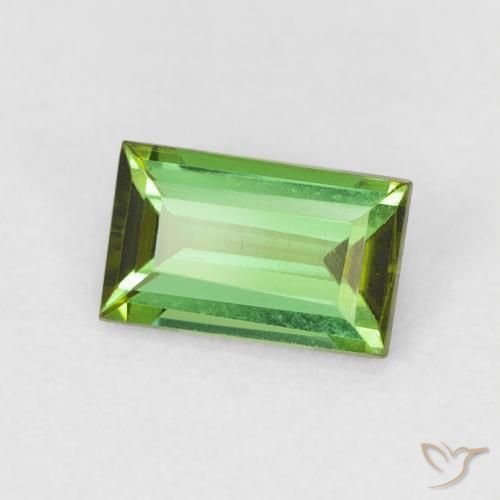 Tormalina Verde scuro naturale da 0.68 ct, Taglio a baguette, VVS-VS