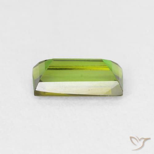 Tormalina Verde marroncino naturale da 0.90 ct, Taglio a baguette, VVS-VS