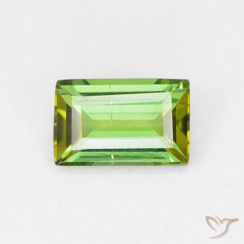 0.67ct Naturale Verde terroso Tormalina, Taglio a baguette, VVS-VS