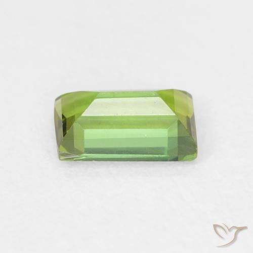Tormalina Verde terroso naturale da 0.67 ct, Taglio a baguette, VVS-VS
