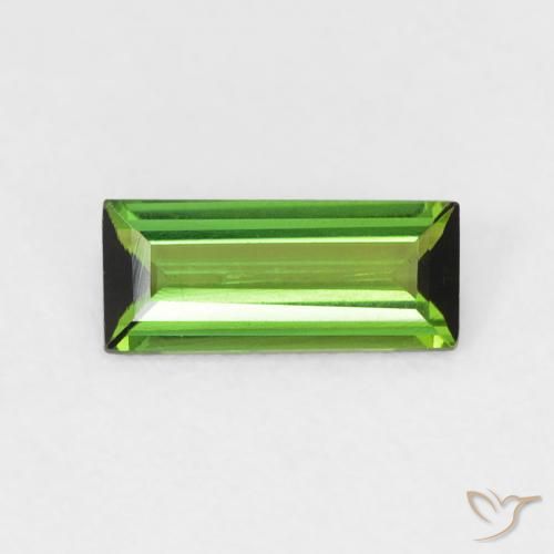 0.52ct Naturale Verde medio Tormalina, Taglio a baguette, VVS-VS