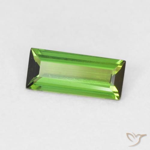 Tormalina Verde medio naturale da 0.52 ct, Taglio a baguette, VVS-VS