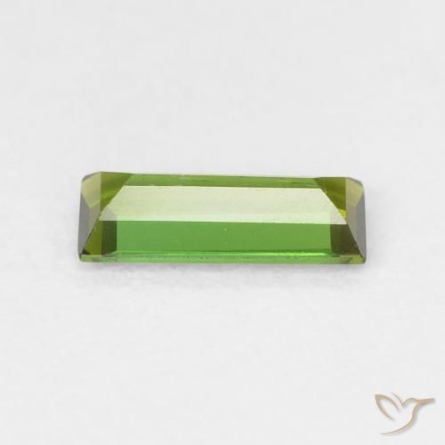 Tormalina Verde medio naturale da 0.52 ct, Taglio a baguette, VVS-VS