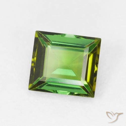 Tormalina Verde terroso naturale da 0.58 ct, Taglio a baguette, VVS-VS