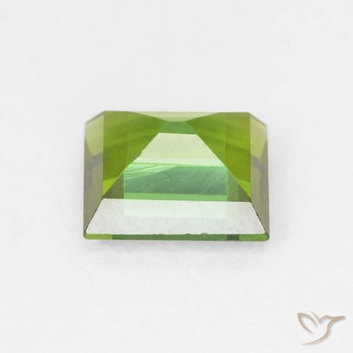 Tormalina Verde terroso naturale da 0.58 ct, Taglio a baguette, VVS-VS