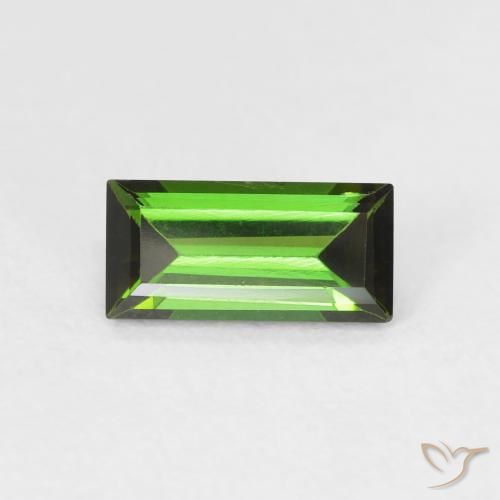 0.91ct Naturale Verde terroso Tormalina, Taglio a baguette, VVS-VS