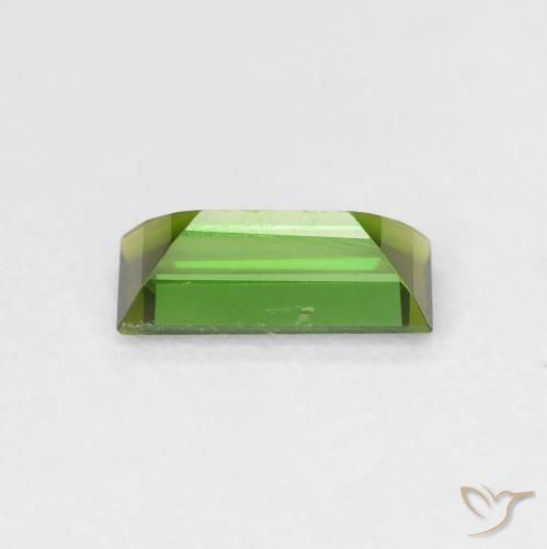 Tormalina Verde terroso naturale da 0.91 ct, Taglio a baguette, VVS-VS