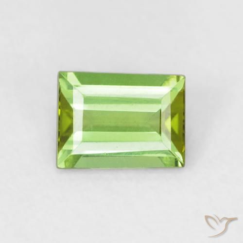 0.57ct Naturale Verde acceso Tormalina, Taglio a baguette, VVS-VS