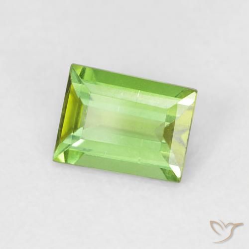 Tormalina Verde acceso naturale da 0.57 ct, Taglio a baguette, VVS-VS