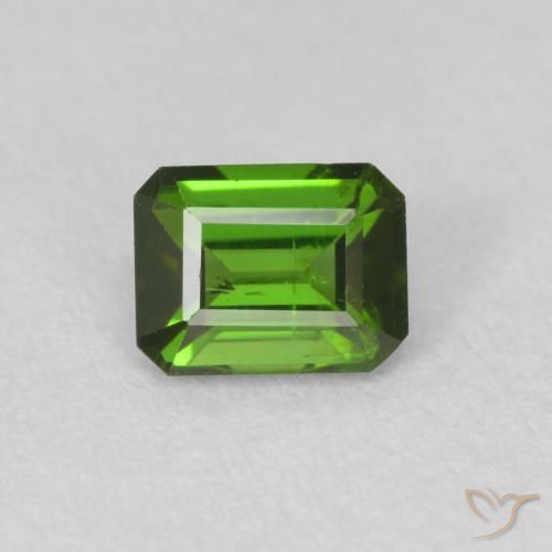 0.53ct Naturale Verde terroso Tormalina, Taglio smeraldo, VS