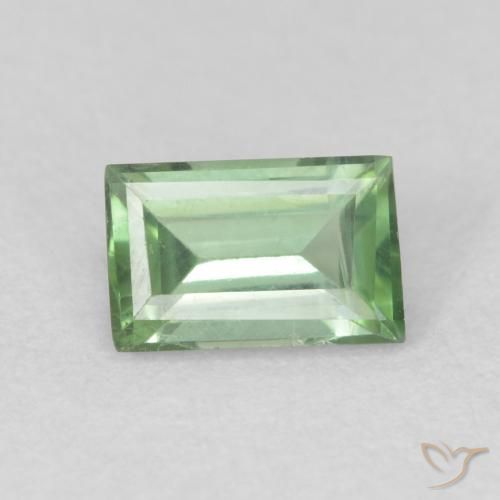 0.66ct Naturale Verde foresta chiaro Tormalina, Taglio a baguette, VS