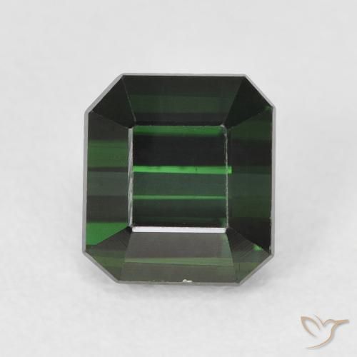 1.48ct Naturale Verde scuro Tormalina, Taglio smeraldo, VVS