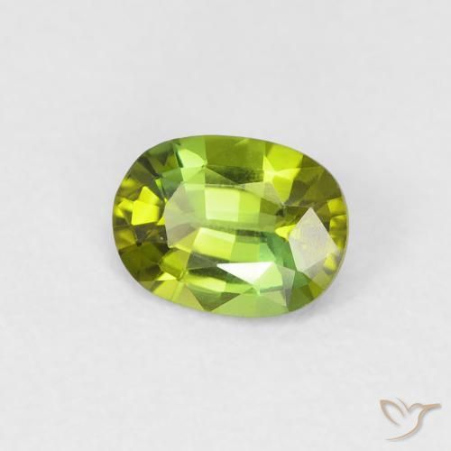 Tormalina Verde medio naturale da 0.45 ct, Ovale, VVS