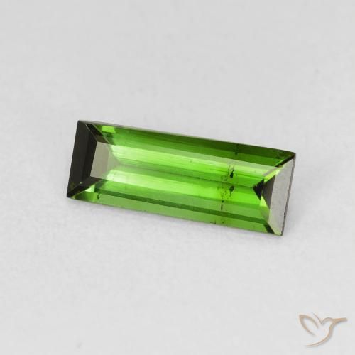 Tormalina Medium Dark-Green naturale da 1.08 ct, Taglio a baguette, VS