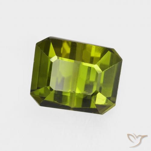 Tormalina Verde scuro naturale da 1.36 ct, Ottagonale / Taglio smeraldo, VVS