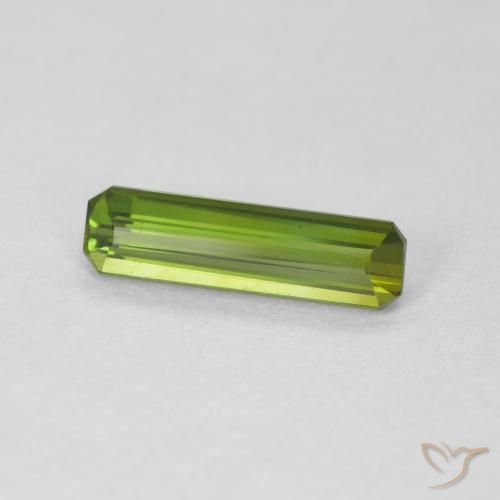 Tormalina Verde terroso naturale da 0.82 ct, Ottagonale / Taglio smeraldo, VVS