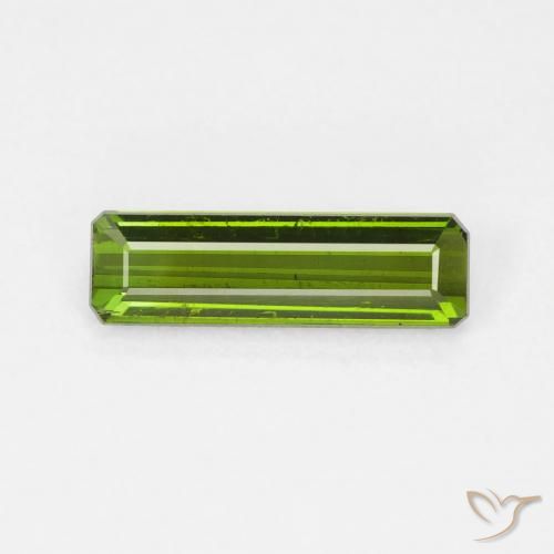 1.14ct Naturale Verde giallastro Tormalina, Taglio smeraldo, VS