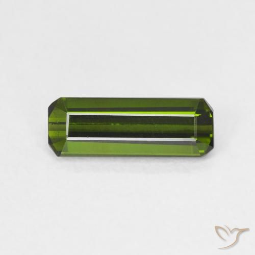 1.15ct Naturale Verde giallastro Tormalina, Taglio smeraldo, VVS-VS