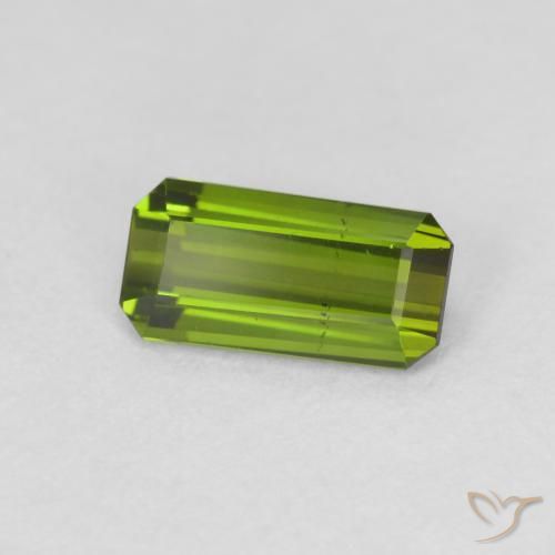 Tormalina Verde caldo naturale da 0.98 ct, Ottagonale / Taglio smeraldo, VS