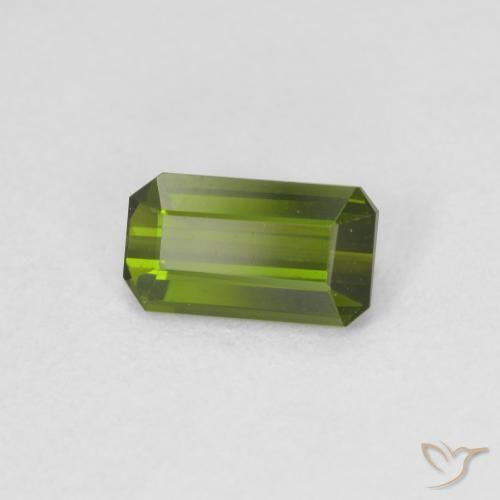 Tormalina Verde giallastro naturale da 0.91 ct, Ottagonale / Taglio smeraldo, VVS