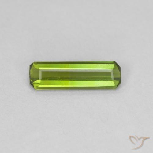 0.67ct Naturale Verde giallastro Tormalina, Taglio smeraldo, VVS