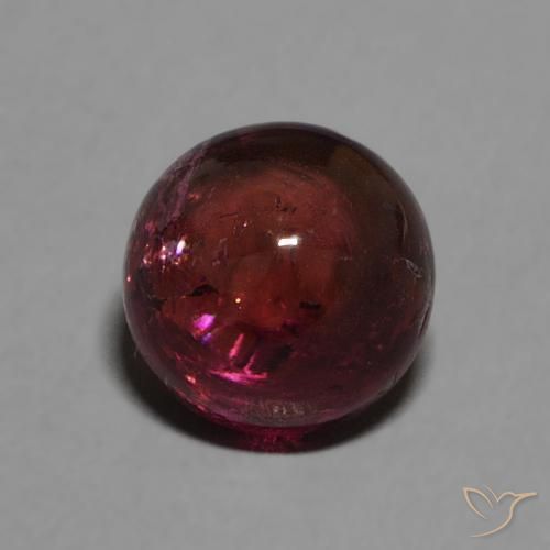 1.52ct Naturale Rosso scuro Tormalina, Rotondo, Trasparente