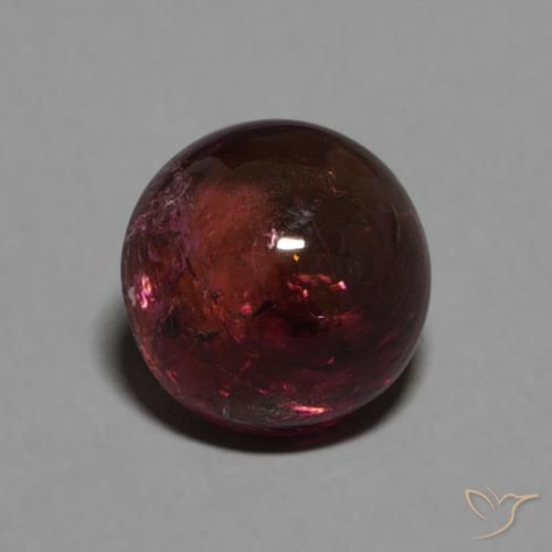 Tormalina Rosso scuro naturale da 1.52 ct, Rotondo, Trasparente