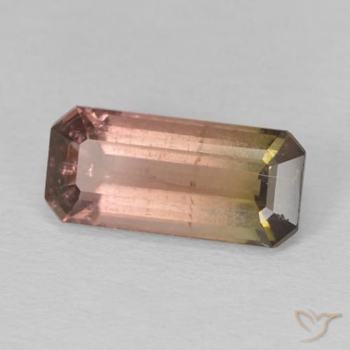 Tormalina Bi-Colore naturale da 3.60 ct, Ottagonale / Taglio smeraldo, SI