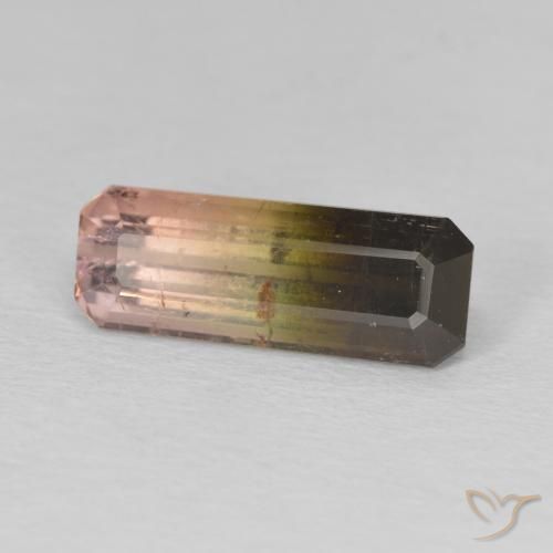 Tormalina Bi-Colore naturale da 3.78 ct, Ottagonale / Taglio smeraldo, SI