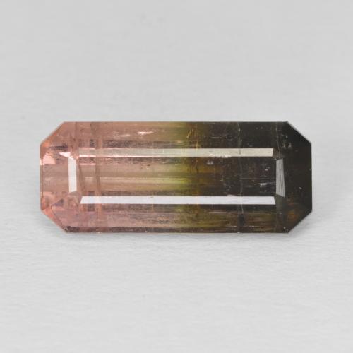 5.84ct Naturale Bi-Colore Tormalina, Taglio smeraldo, SI