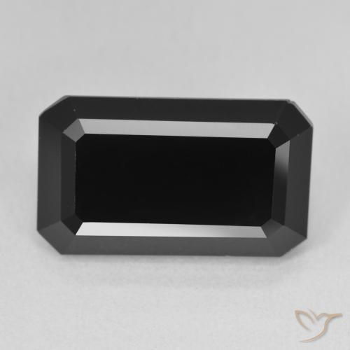 11.61ct Naturale Schorl Tormalina, Taglio smeraldo, Opaco