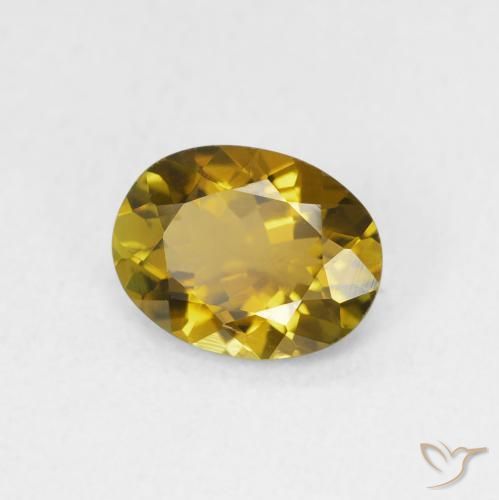 Tormalina Oro medio naturale da 1.02 ct, Ovale, VVS-VS