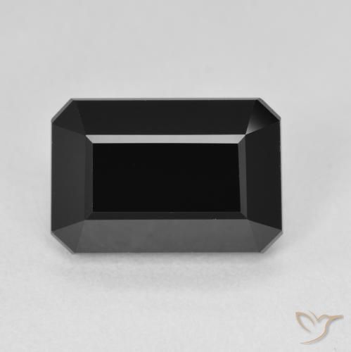 6.16ct Naturale Schorl Tormalina, Taglio smeraldo, Opaco