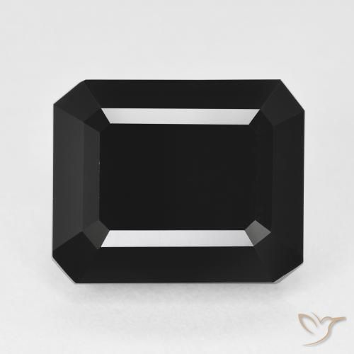 11.71ct Naturale Schorl Tormalina, Taglio smeraldo, Opaco