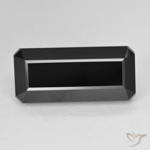 12.22ct Naturale Schorl Tormalina, Taglio smeraldo, Opaco