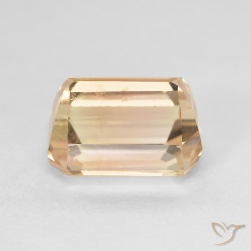 Tormalina Dorato pesca chiaro naturale da 5.60 ct, Ottagonale / Taglio smeraldo, SI