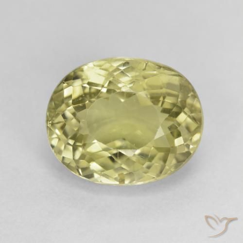 6.33ct Naturale Giallo verdastro Tormalina, Ovale, VS-SI