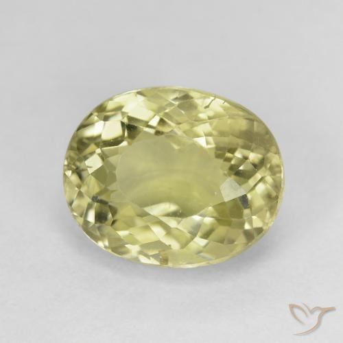 Tormalina Giallo verdastro naturale da 6.33 ct, Ovale, VS-SI